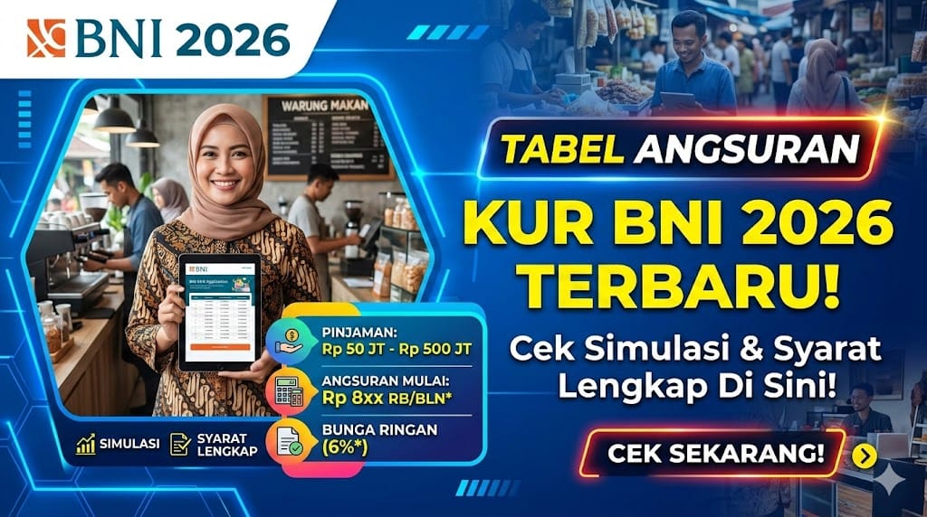 Tabel Angsuran KUR BNI 2026